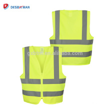 Excelente rendimiento Hola Viz Fluorescente chaleco de seguridad amarillo ligero respirable chaqueta de trabajo con tira reflectante para topógrafos